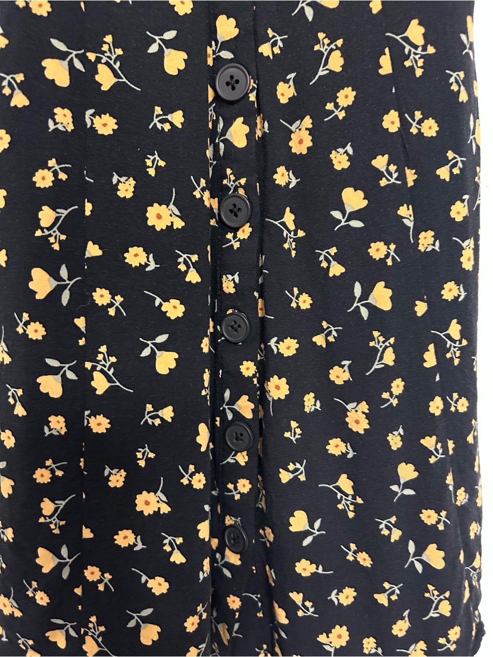 Aeropostale Black Mini Dress with Yellow Floral Print Size XS - Picture 7 of 9